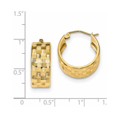 Pre-owned Superdealsforeverything Real 14kt Yellow Gold Diamond Cut Hoop Earrings
