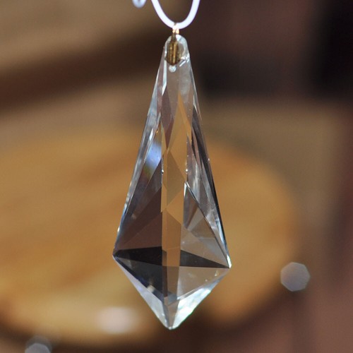 Hanging 120mm Long Horn Clear Glass Crystal Prism Chandelier Suncatcher Decor