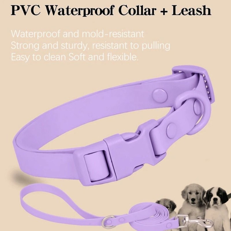 Dog Collar Adjustable Waterproof Soft Rubber PVC Puppy Collars Buckle Chain US