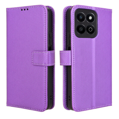 For Honor Play 60 Plus, Luxury Leather Anti-slip Matte Cover Wallet Stand Case