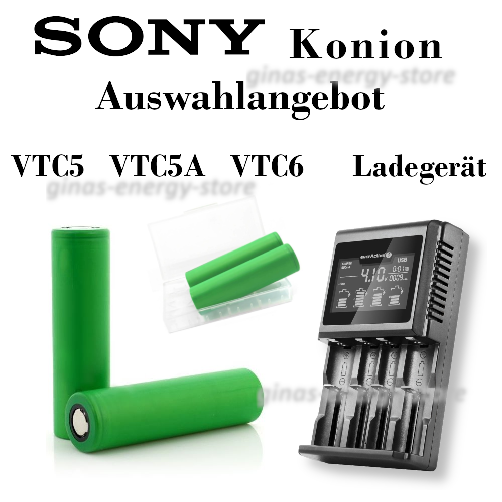 Sony Konion 18650 Akku VTC5 VTC5A VTC6 Lithium + Ladegerät