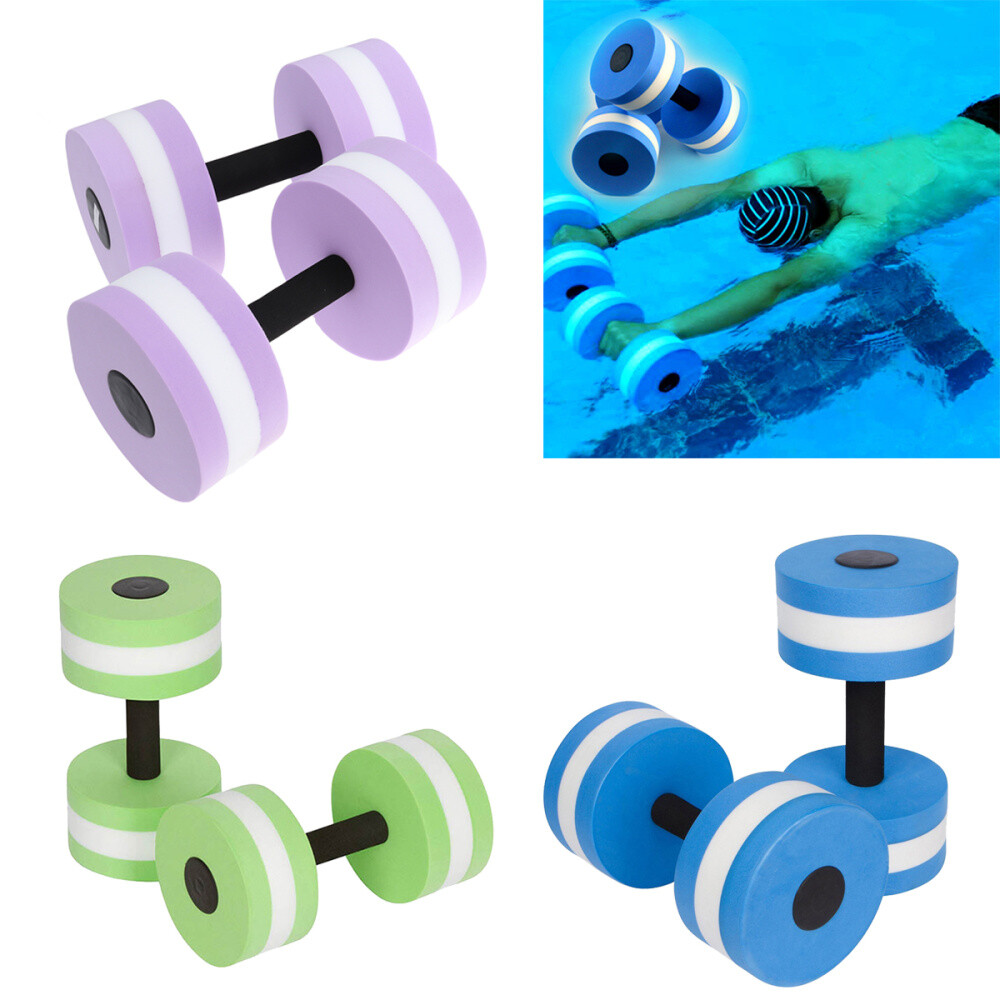2pcs Water Weight Workout Aquatic Dumbbells Foam Barbell Fitness