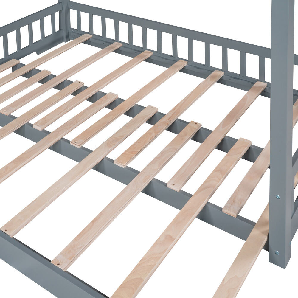 Wooden House Bed Extending Bed Daybed Sofa Bed Platform Bed Frames Floor Bed US