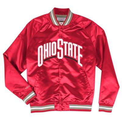 

Mitchell - Ness Легкая Атласная Куртка Мужские Красные Пальто Куртки Верхняя Одежда STJKSC, Красный, Mitchell - Ness Lightweight Satin Jacket