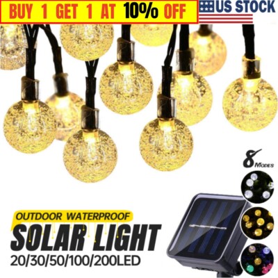 Waterproof Outdoor Solar String Lights, 20-200 LED, for Pati