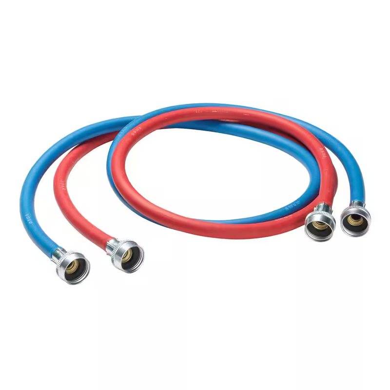 Everbilt Washing Machine Fill Hoses 5Ft Red Blue 3/4in Water Supply 125 PSI Pair