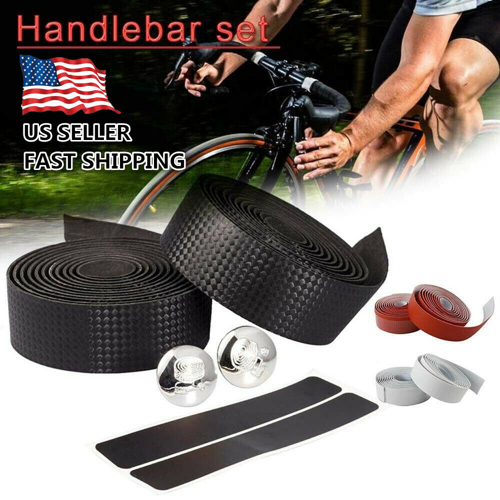 2PCs Cycling Road Bike Bicycle Handlebar Tape Rubber Handle 