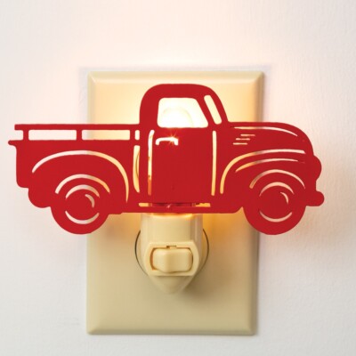 Red Truck Night Light, Metal, Country, Bathroom, Kid's Bedroom Playroom