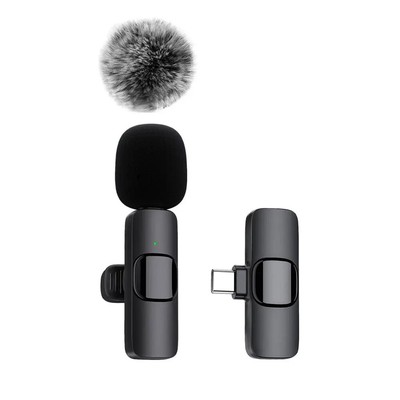 Lavalier Wireless Microphone Audio Video Recording Mini Mic For Android/iphone