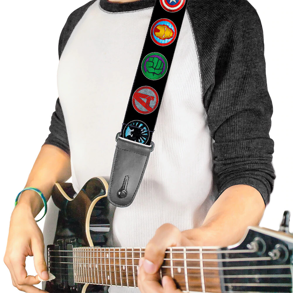 Marvel Avengers "Icons" Nylon Adjustable Guitar Strap by Buckle Down