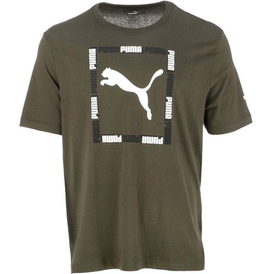 

Puma Type Box Crew Neck Футболка с коротким рукавом Мужские зеленые повседневные топы 845754-04, Зеленый, Puma Type Box Crew Neck Short Sleeve TShirt
