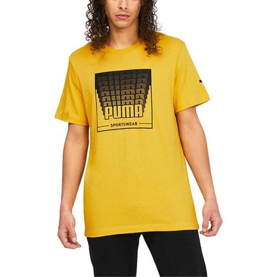 

Puma Word Fade Graphic Crew Neck Short Sleeve TShirt Mens Size  Casual Tops, Желтый, Puma Word Fade Graphic Crew Neck Short Sleeve TShirt