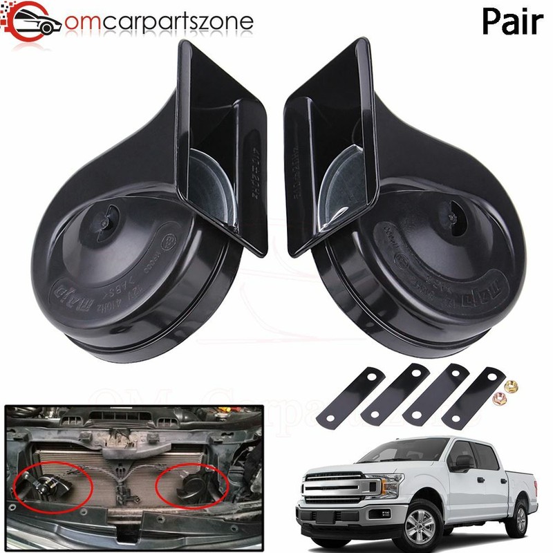 2 Pcs 12V Loud Car 110DB Dual Tone Snail Electric Air Horn Truck Universal Black