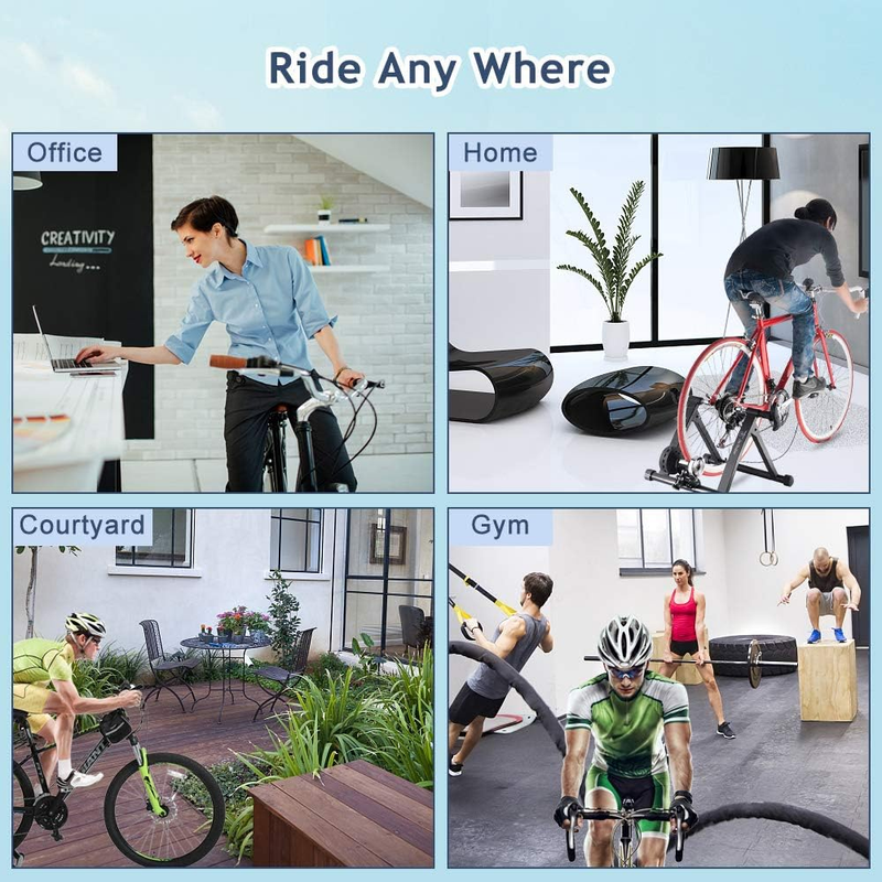 Bike Trainer Stand, Portable Magnetic Stationary Road Bicye Indoor Trainer with