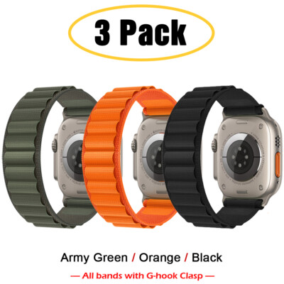 3 PACK Alpine Loop Sport Band for Apple Watch 9 8 7 6 5 SE Ultra 2 44/41/45/49mm
