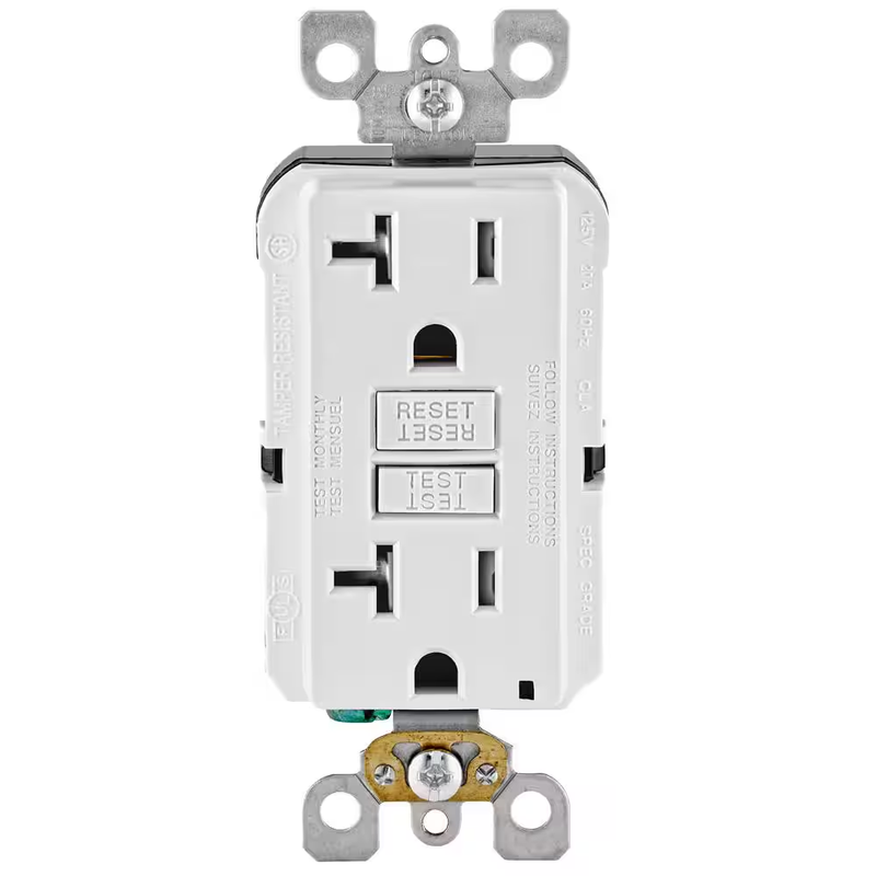 GFCI Outlet SmartlockPro Self Test Receptacle Ground Fault Wall Electrical