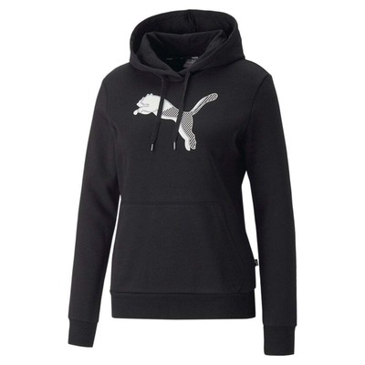 Puma Power Graphic Pullover Hoodie Женская черная повседневная верхняя одежда 84994201