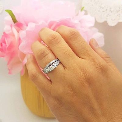Dazzlingrock Collection 1.00 Carat (ctw) 14K White Gold Round Diamond Ladies Set