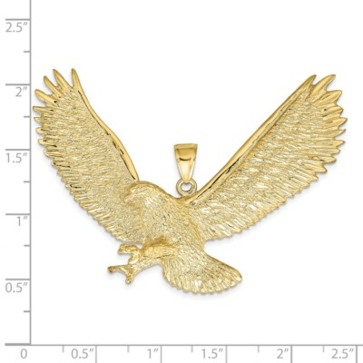 Pre-owned Superdealsforeverything Real 10kt Yellow Gold Eagle Pendant