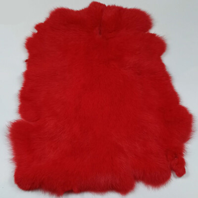 Natural Genuine Red Rabbit Skin Hide Rugs Pelt For Garment Strap Gloves Craft