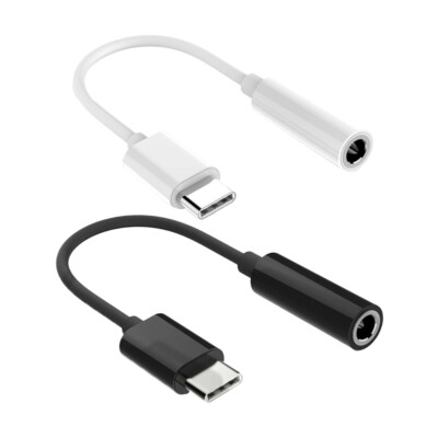 2Pcs USB Type C to 3.5mm Female Headphone Jack Adapter For Samsung For iPhone US