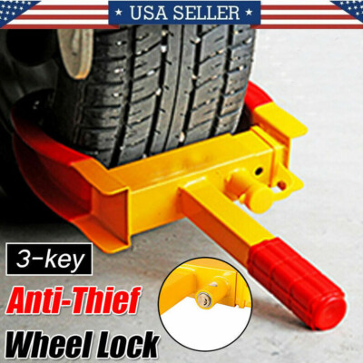 Car Anti Theft Wheel Lock Clamp Boot Tire Claw Trailer for Auto Truck Towing NEW