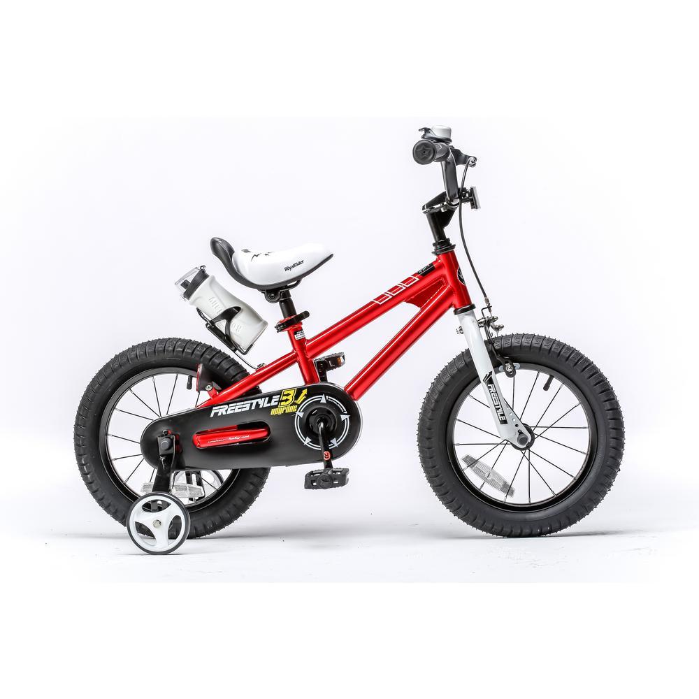 Red Steel Frame 16 in. Wheels Freestyle BMX Kid's Bike with Training Wheels