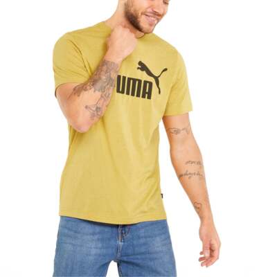 

Puma Essentials Heather Crew Neck Футболка с коротким рукавом Мужские желтые повседневные топы 5, Желтый, Puma Essentials Heather Crew Neck Short Sleeve T-Shirt