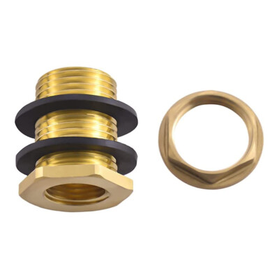 BBF020 Brass Bulkhead Fitting(Female 1/2'' Pipe Male 3/4'' NH Garden Hose) US Ship
