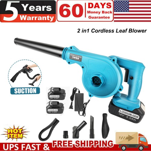 Cordless Leaf Blower 550W Lithium Snow Dust Sweeper Electric Leaf Blower 2 in 1