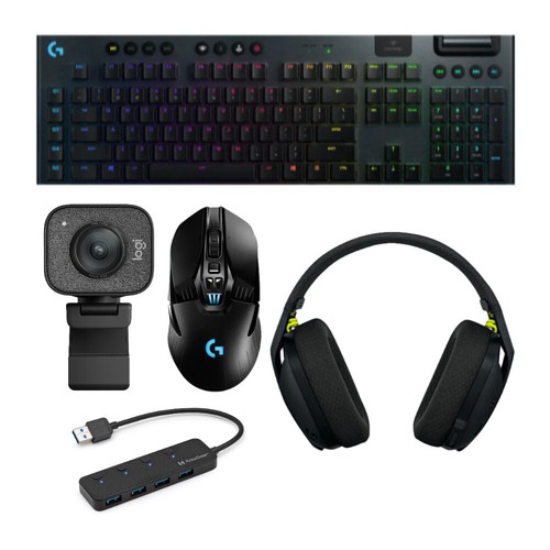 Logitech G915 LightSpeed Gaming Keyboard Ultimate Gamer Streamer Hero Bundle