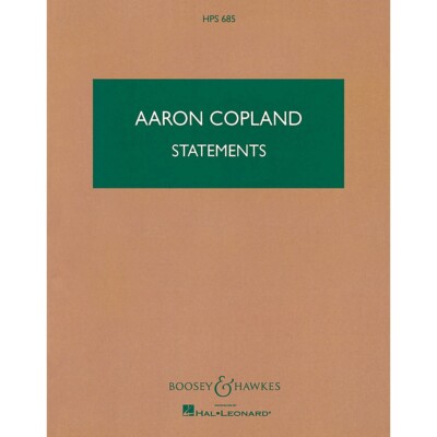 Statements (Study Score) Scores/Books Series by Aaron Copland
