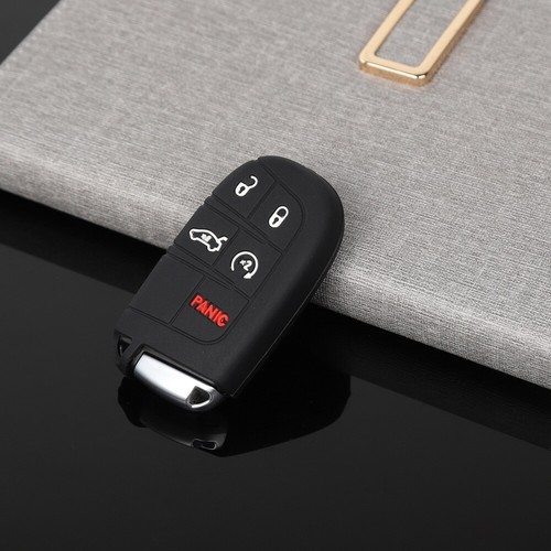 Key Fob Cover Rubber Key Case for Jeep Grand Cherokee 11+/Dodge Challenger 2014+