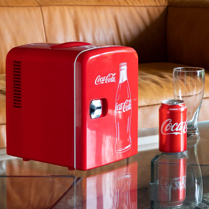 Coca-Cola 6 Can Mini Fridge Portable 4L Mini Cooler Travel Compact Refrigerator