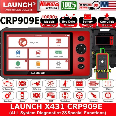 2025 LAUNCH CRP909E OBD2 Scanner Car Diagnostic Tool Key Coding IMMO Full System