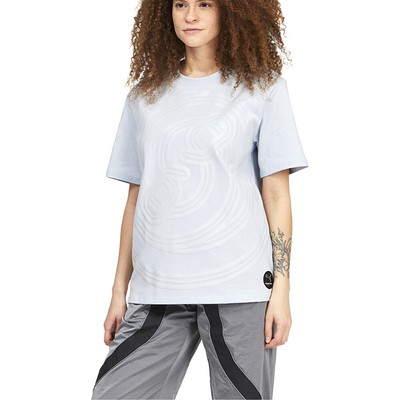 Женские повседневные топы синего цвета с круглым вырезом и коротким рукавом Puma Pronounce X Graphic