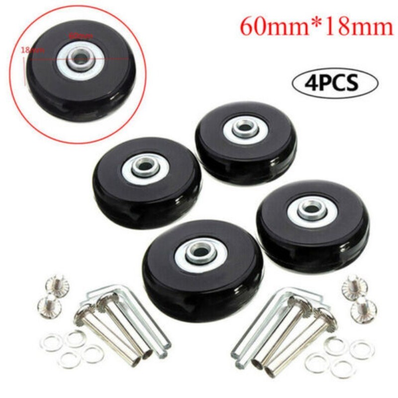 2PCS Dia40mm/50mm/60mm Suitcase Parts Axles Travel Luggage Wheels Replacement