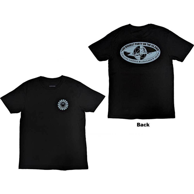 Calvin Harris Biggest Party T-Shirt Black New