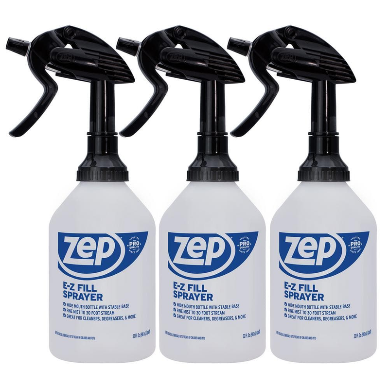 E-Z Fill High Output Spray Bottle 32oz 3-PACK Adjust Nozzle 