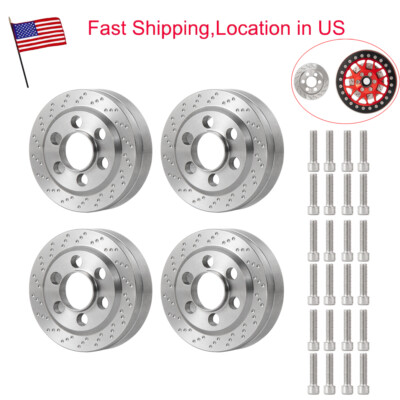 4Pcs 1.9'' Beadlock Rim Steel Wheel Weight For RC Wraith D90 TRX4 SCX10 US