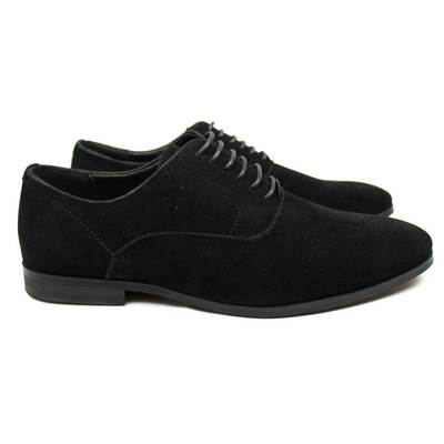 New Mens Black Suede Dress Shoes Lace Up Oxfords & Slip On Option Formal By AZAR