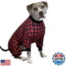 Tooth and Honey Pit Bull Pajamas/Buffalo Plaid/Lightweight Pullover Pajamas/Full Coverage Dog pjs/Updated FIT