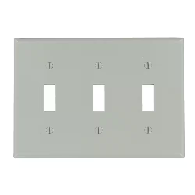 Gray 3-Gang Toggle Wall Plate (1-Pack)