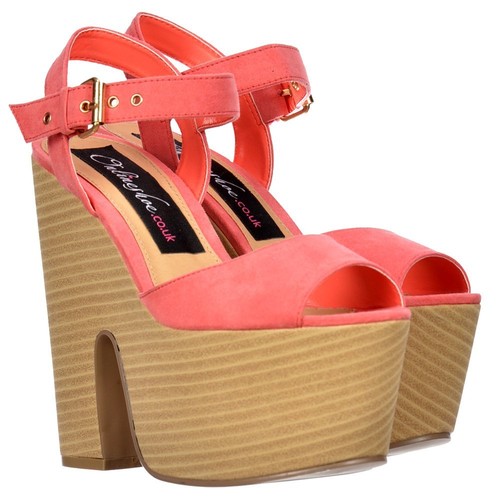 coral platform sandals