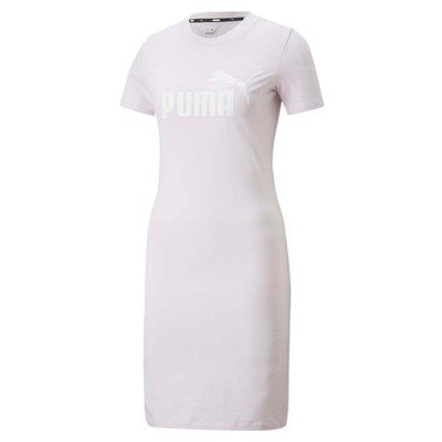 

Puma Ess Slim Crew Neck Short Sleeve Tshirt Dress Womens Purple Casual 67046817, Фиолетовый