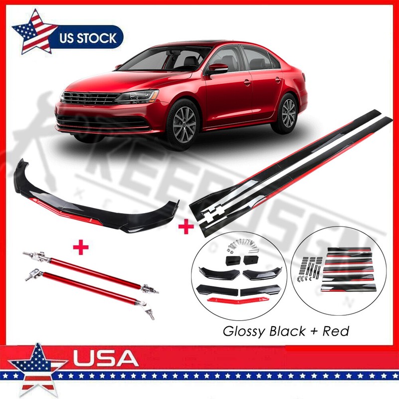 Front Bumper Lip Splitter Side Skirt Parts BodyKit for VW Volkswagen Jetta MK4 6