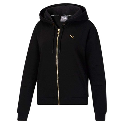 

Puma Train Moto Fleece Full Zip Hoodie Женская повседневная верхняя одежда размера  521448-01, Черный