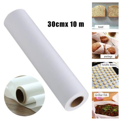 10M Bleached White Parchment Baking Paper Non-stick Sheets Pan Liner