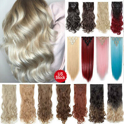 8 Pieces Clip In Hair Extensions Full Head Natural As Human 