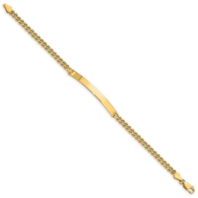 Pre-owned Superdealsforeverything Real 14kt Yellow Gold Two Strand Rope Id Chain Bracelet; 7 Inch; Lobster Clasp
